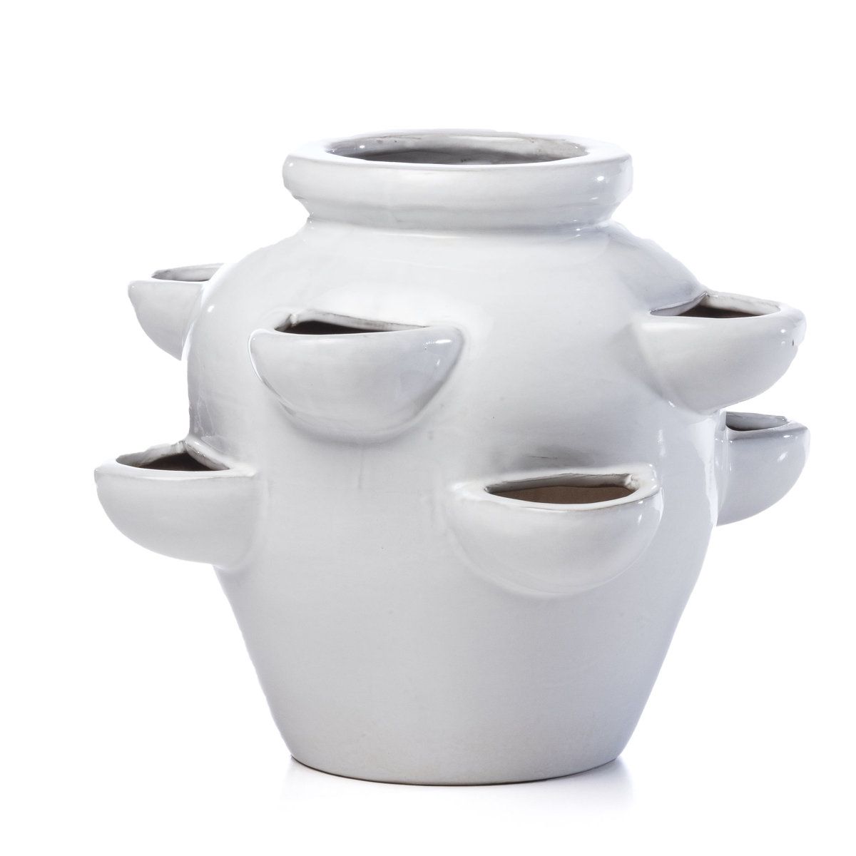 World Menagerie Seo 8 Pocket Strawberry Ceramic Pot Planter &amp; Reviews | Wayfair