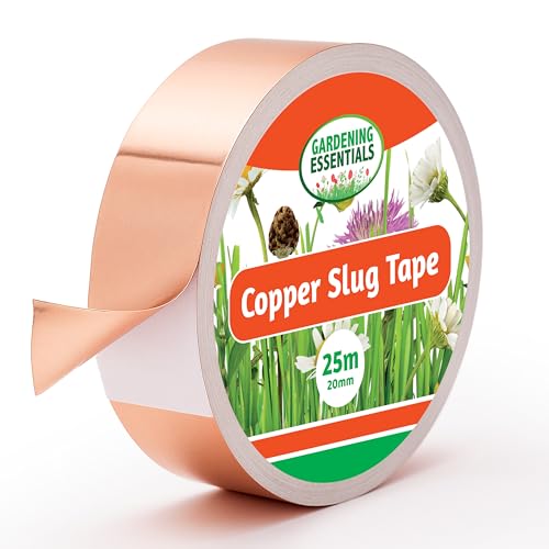 Sol Copper Slug Tape, 25 Meters Long X 20mm Wide Copper Tape Slug Repellent, Weatherproof Humane Snail Control, Indoor &amp; Outdoor Use, Ideal for Flower Pots and Garden Beds Defence
