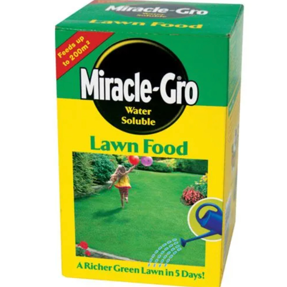 a box of miracle go lawn feed