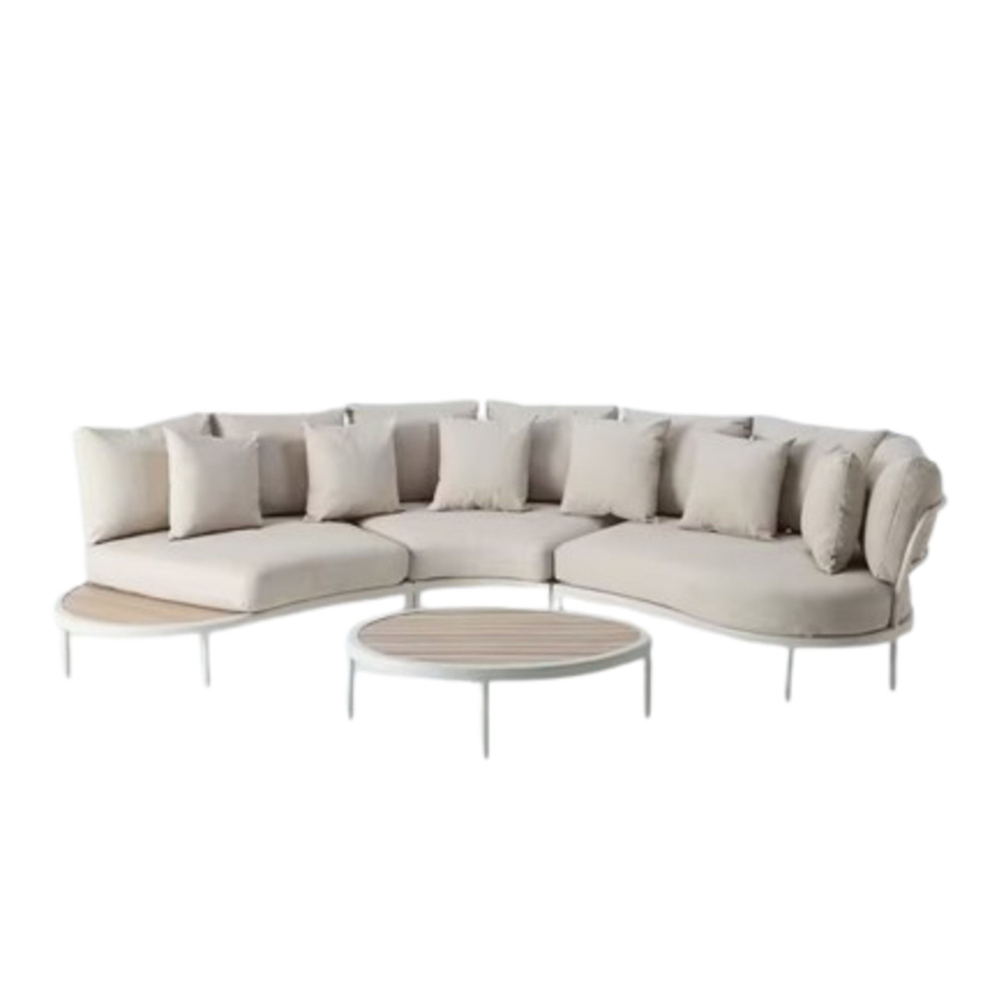 John Lewis Lozenge 5-Seater Modular Curved Garden Sofa &amp; Coffee Table Set