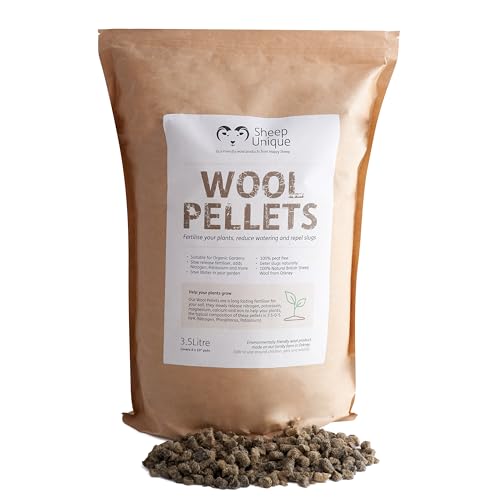 Sheep Unique Wool Pellets &ndash; Slow-Release Fertiliser and Water Retention &ndash; Repels Slugs and Snails &ndash; Natural British Sheep Wool Pellets &ndash; Nutrient-Rich Suitable for Organic Gardens