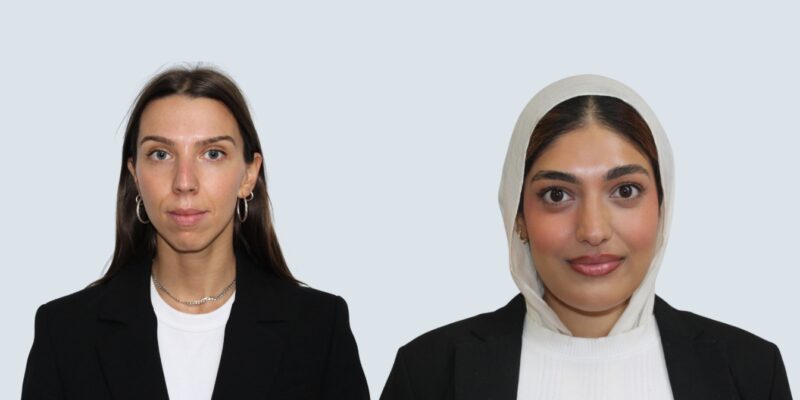 Garden Court North pupils Pragnya Iovine (left) and Iqra Shahid (right). Credit: Alex Blair / Garden Court North Chambers.