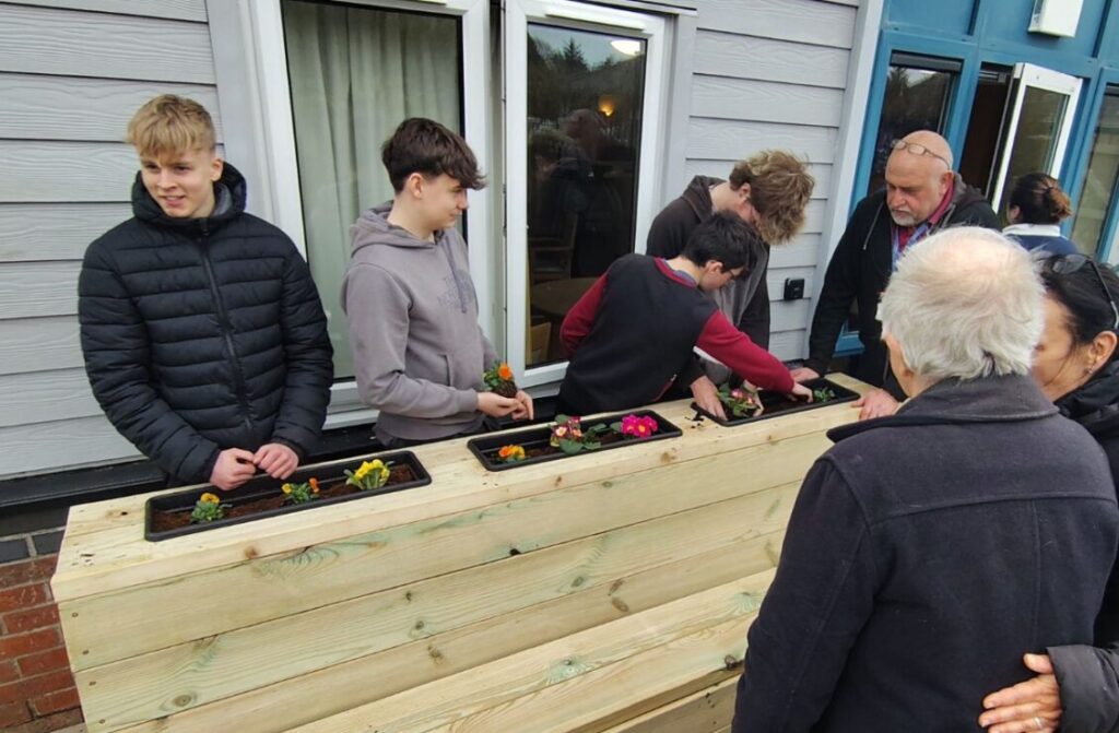 Ceredigion learners create wheelchair-friendly garden space for Hafan y Waun