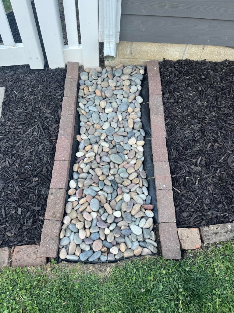 Advice/Opinions on Rock Bed for Down Spout