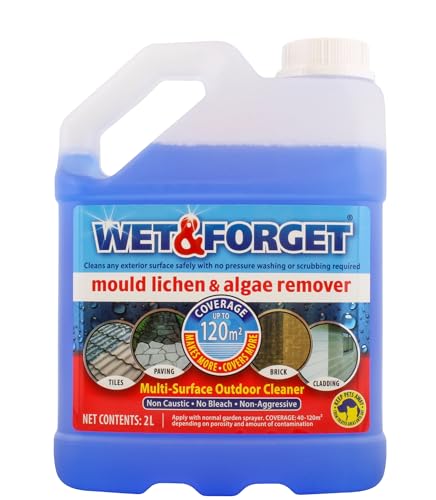 Wet &amp; Forget Mould, Lichen &amp; Algae Remover, Outdoor Patio Cleaner, Black Spot Remover, Bleach Free, 2l