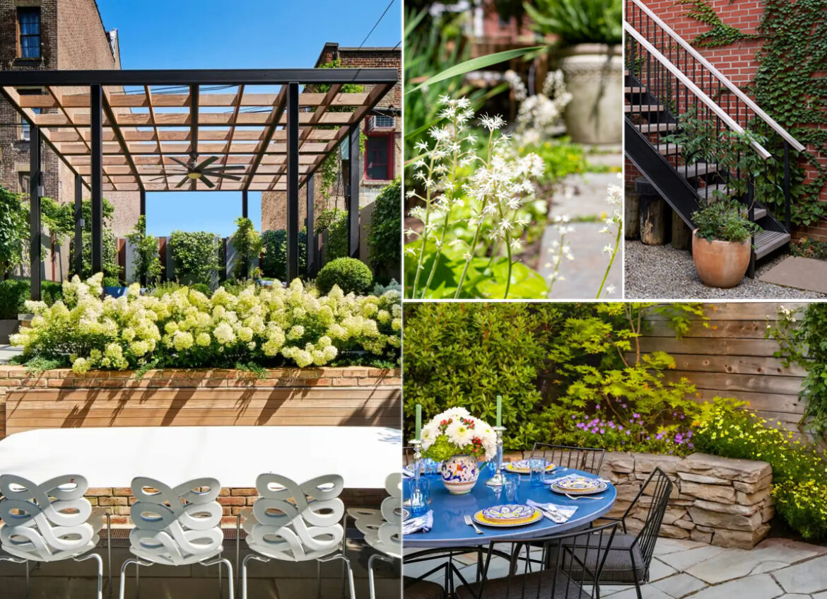 Find Outdoor Living Inspiration in These Brooklyn Gardens brooklyn gardens - collage of outdoor spaces