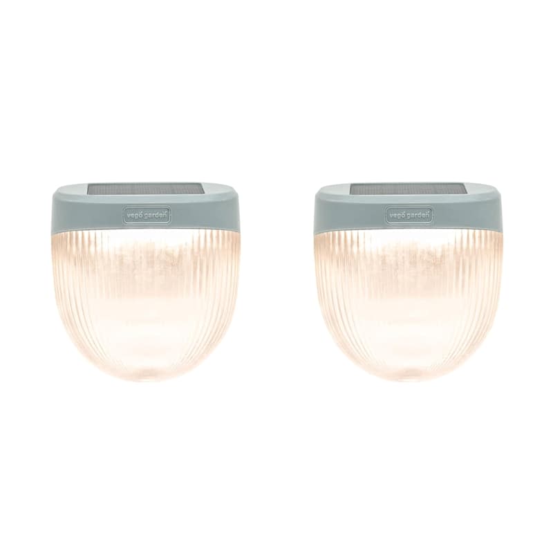 Vego Garden Rippled Solar Garden Lights, 2-Pack