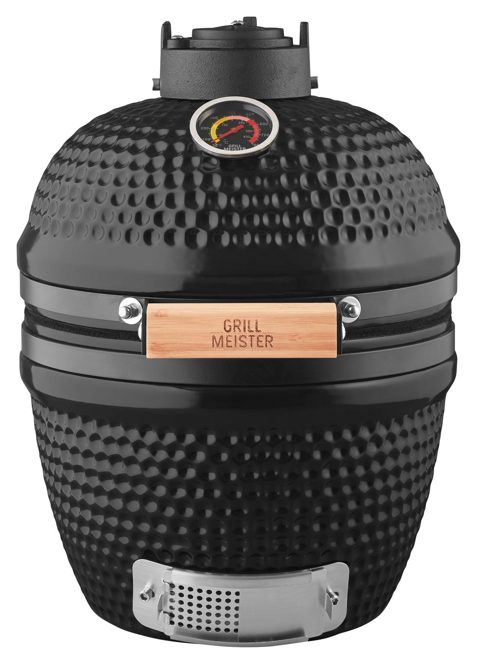 Grill Meister lidls black ceramic egg bbq with wooden handle
