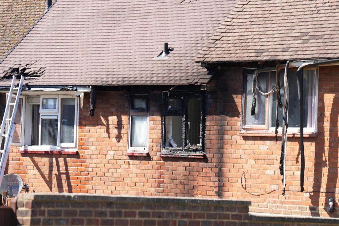 Firefighters faced with blaze in garden of mid-terrace property Firefighters faced with blaze in garden of mid-terrace property