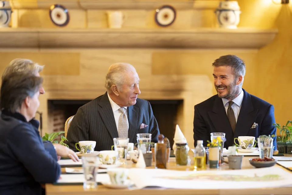 King Charles eating at Highgrove with David Beckham on March 27, 2026Credit: Getty Images