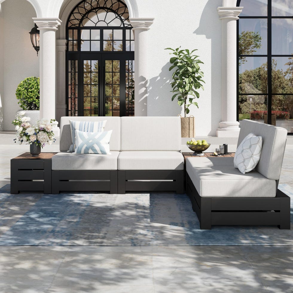 Upgraded 6-Piece Metal Patio Furniture Set with Outdoor Sectional Upgraded 6-Piece Metal Patio Furniture Set with Outdoor Sectional