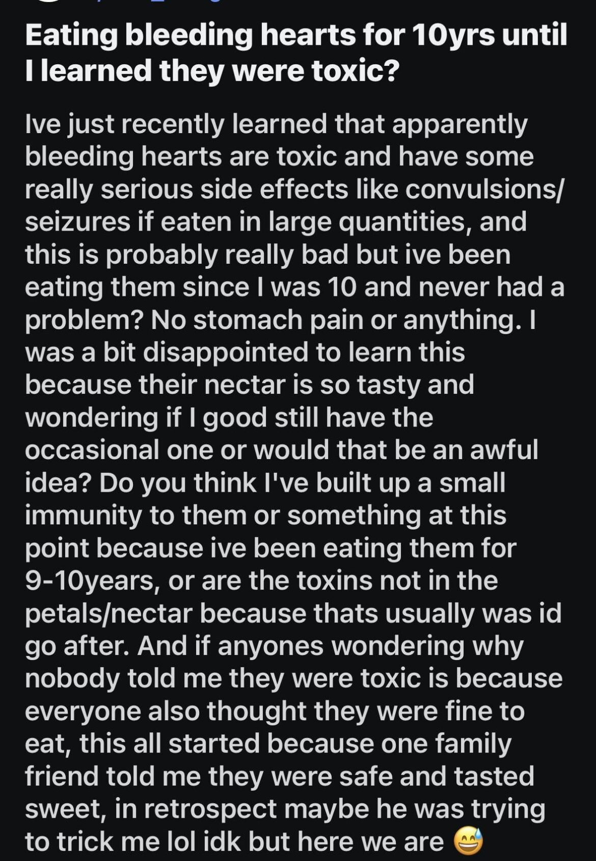 Drinking oleander tea as I’m typing this 🤤