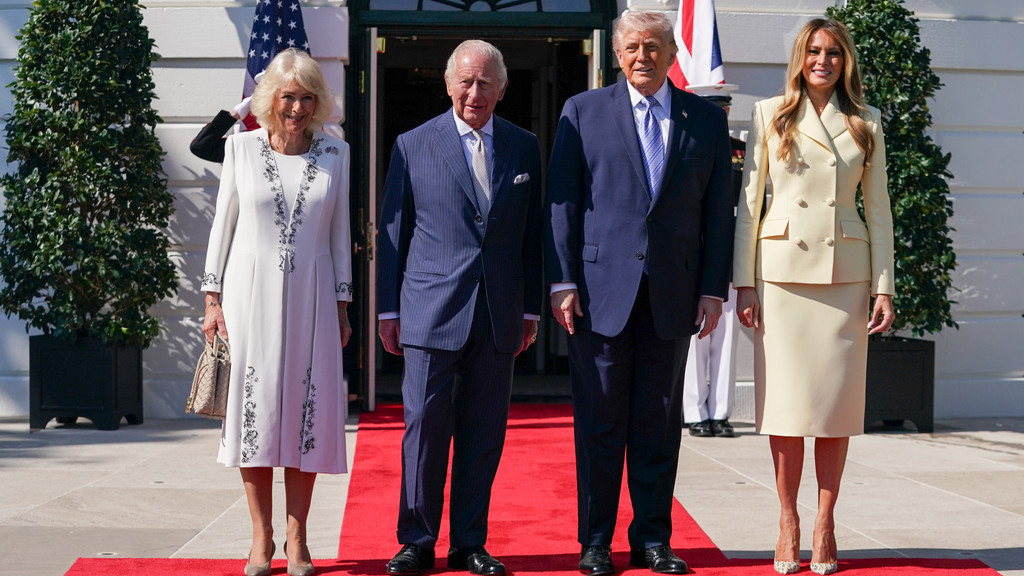 King Charles and Queen Camilla attend garden party on first day of US state visit Yahoo news home