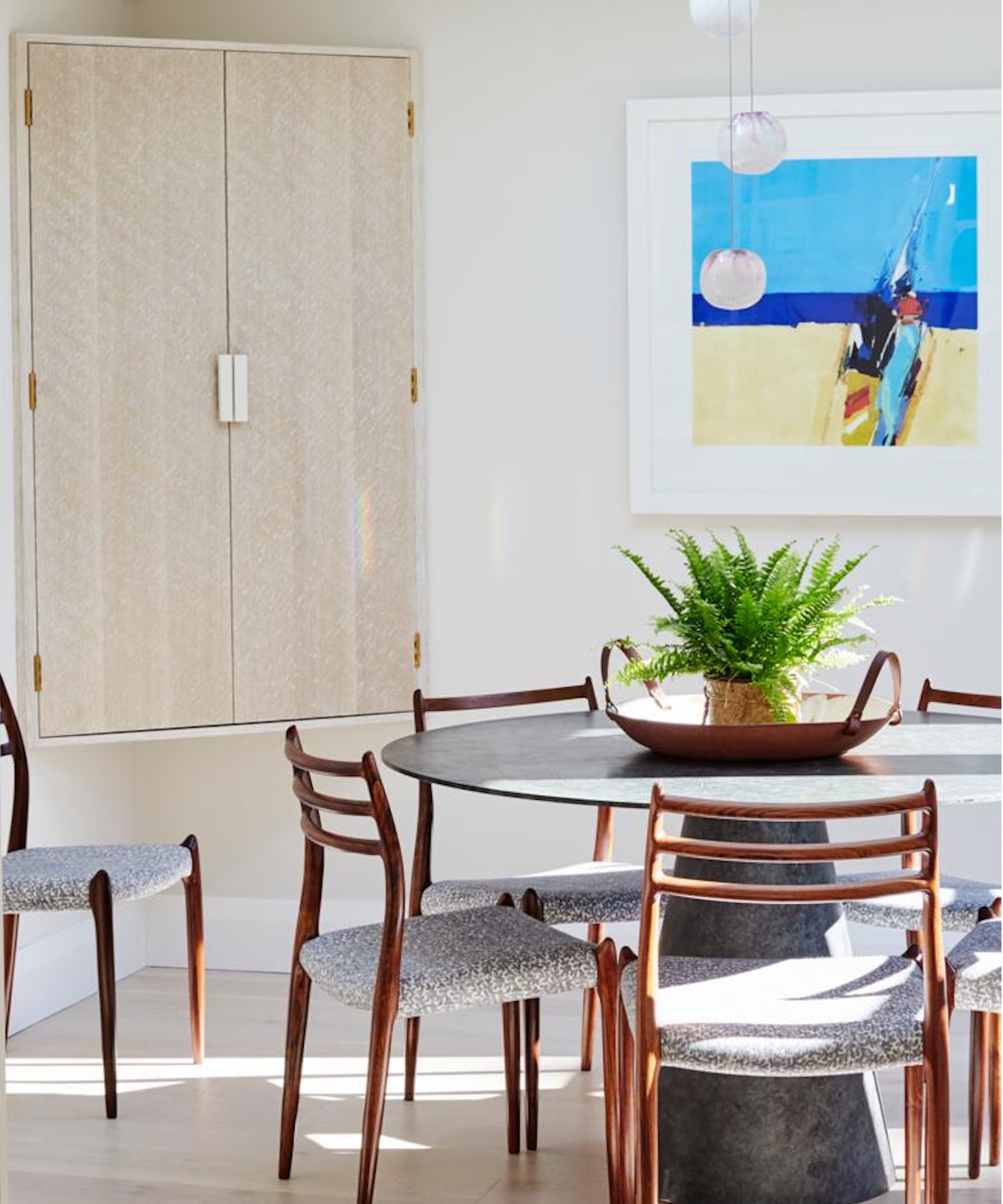 Boston fern on dining table
