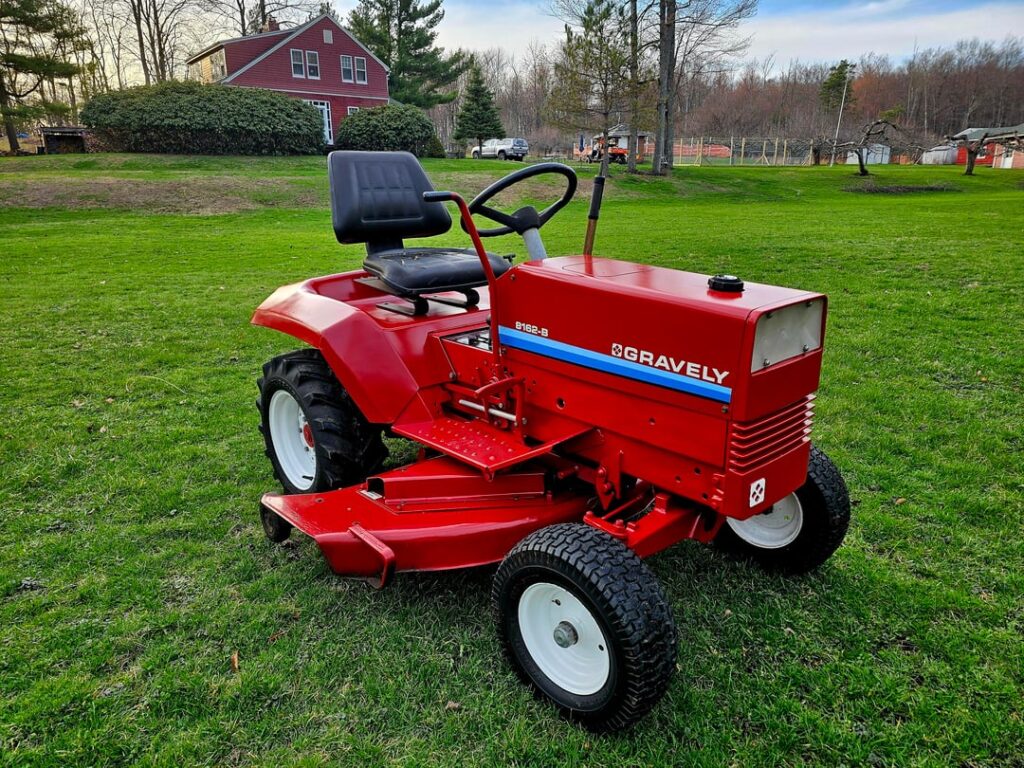 Took my 1982 Gravely 8162-B out of winter storage today, and got it ready for the mowing season. Hard to find anything built as tough as this vintage machine today. Pennsylvania.