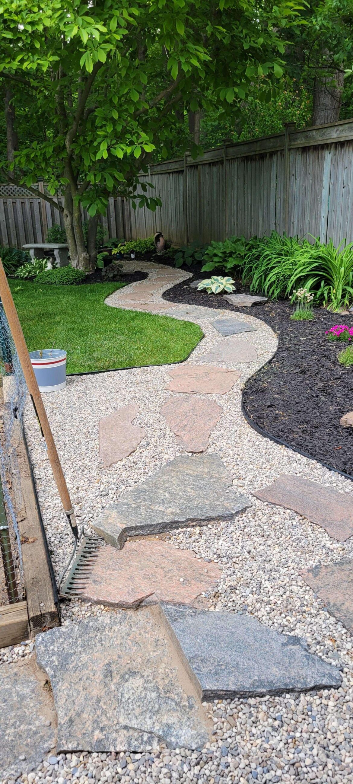 Grass wouldn't grow , so made a path an garden