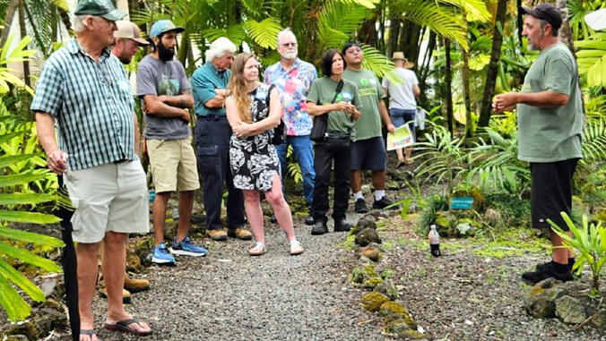 people on botanical garden tour