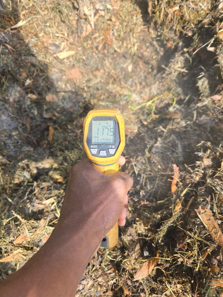 Adding my biochar.