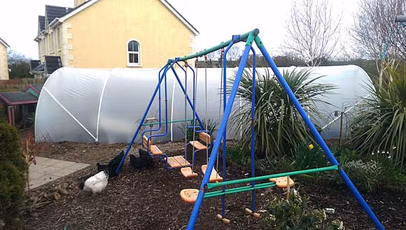 Earlier this year when my polytunnel first went up.