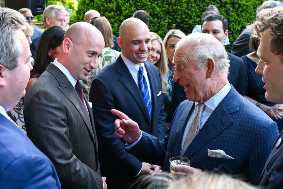 King Charles and Stephen Miller