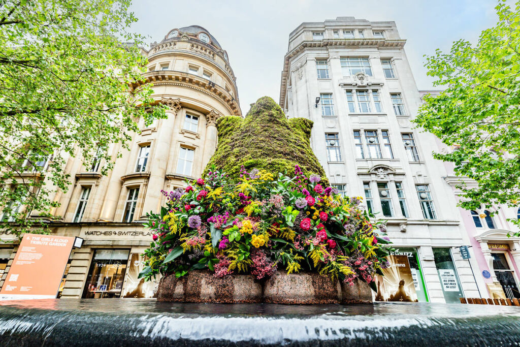 manchester flower festival installation st anns square ay bank holiday weekend