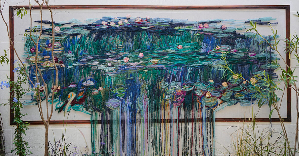 Monet’s Garden Reimagined in Embroidery by Textile Artist