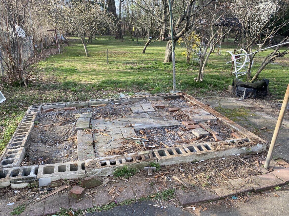 Knocked down old greenhouse that was 8x12, new greenhouse is 8x14. How would you go about fixing the foundation?