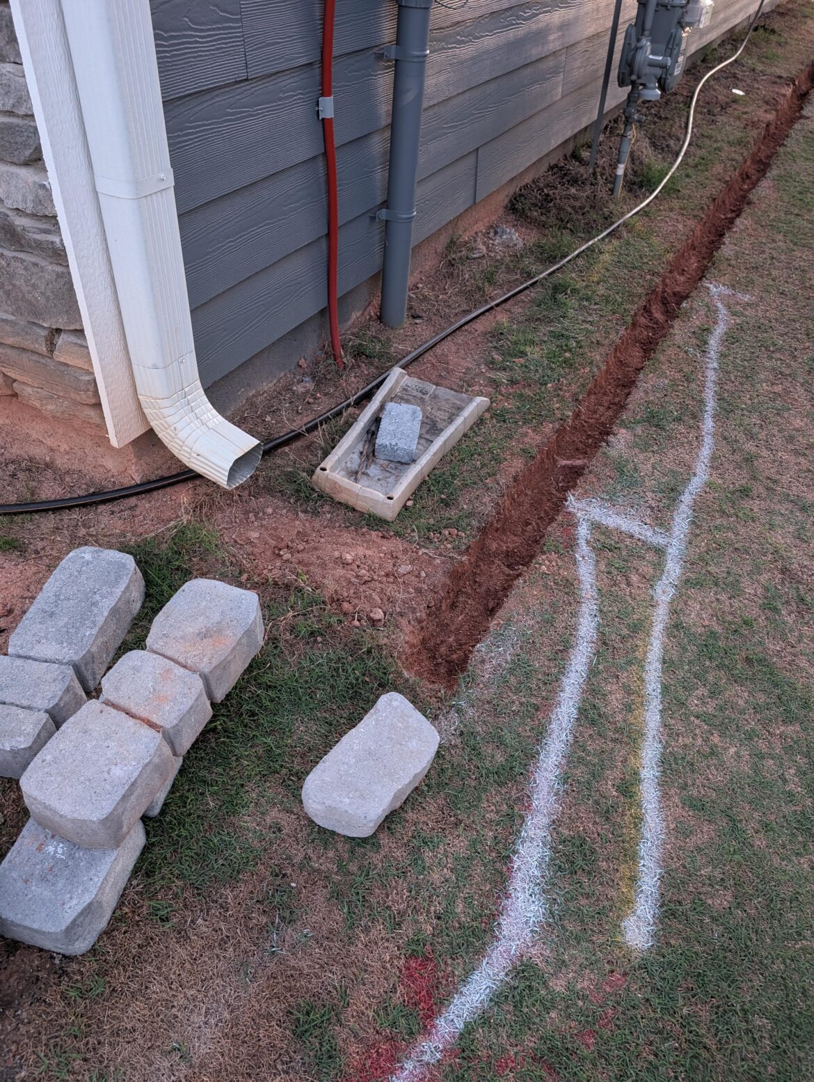 Creating a bed around the house. Best way to place the bricks/stone?