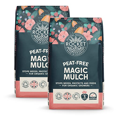 Rocketgro Organic Magic Mulch - 2 X 50l - Chemical-Free Natural Garden Mulch, Eco-Friendly Organic Fertilizer for Soil Enrichment, Enriched With N:p:k, Microbes &amp; Nutrients