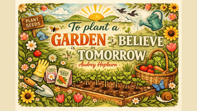 Quote of the day by Audrey Hepburn: To plant a garden is to believe in tomorrow
