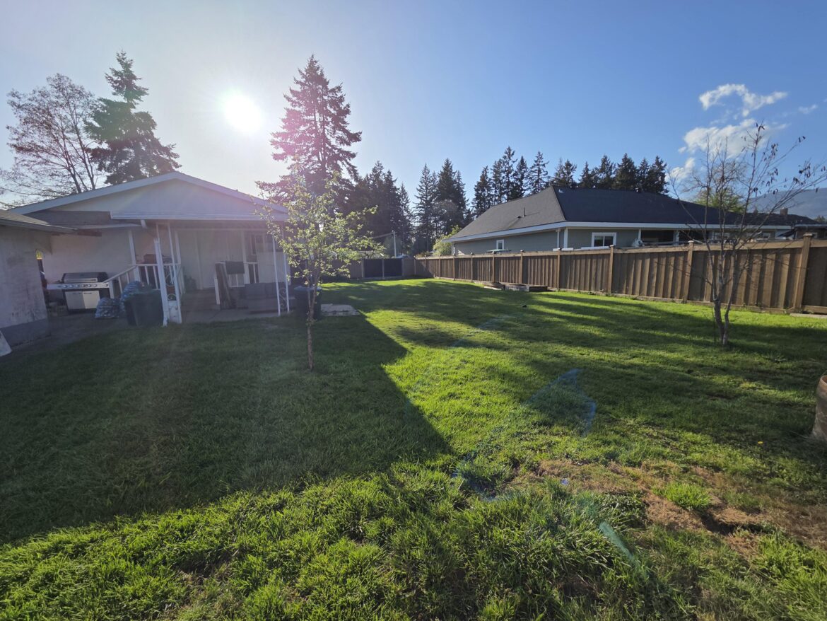 Sinking yard and leveling