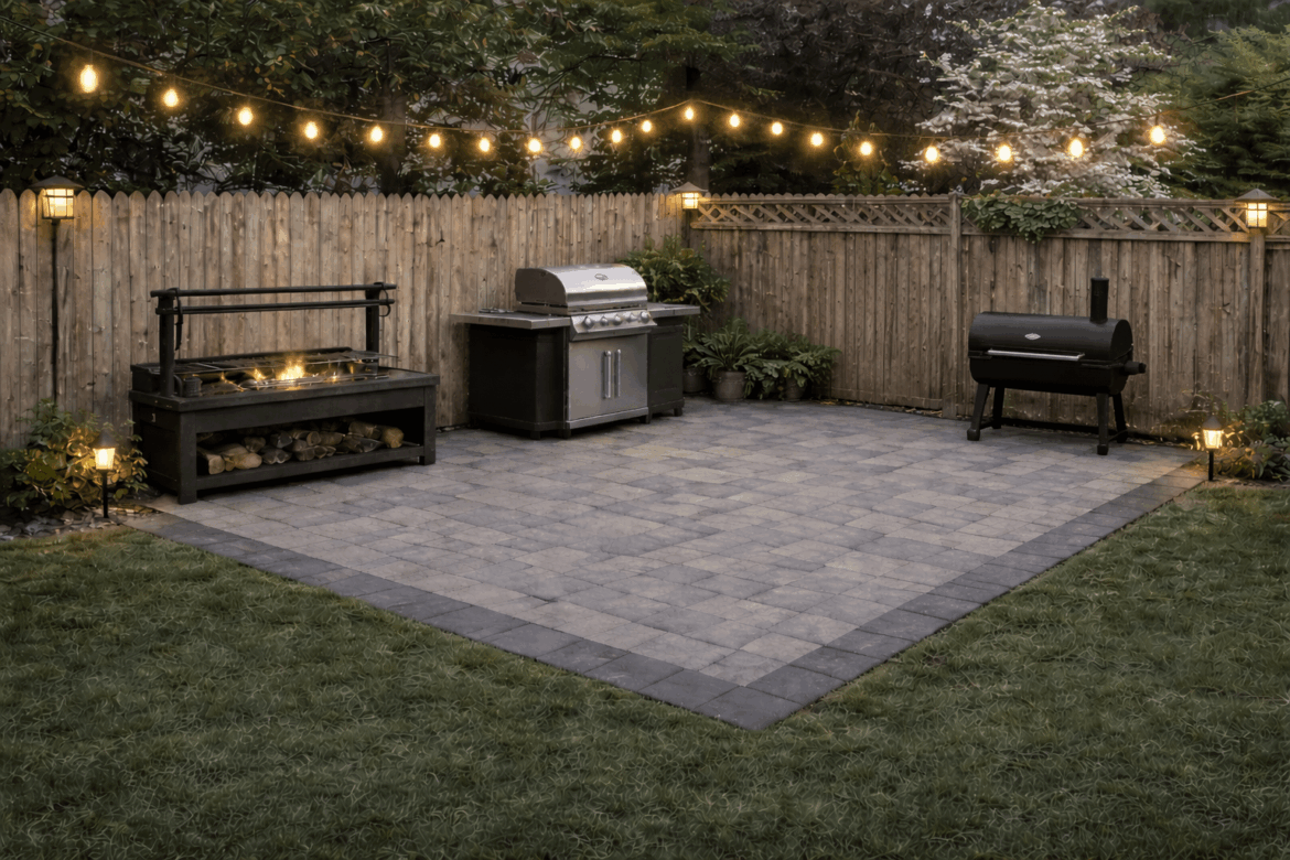Light ideas for a back yard grilling area Light ideas for a back yard grilling area
