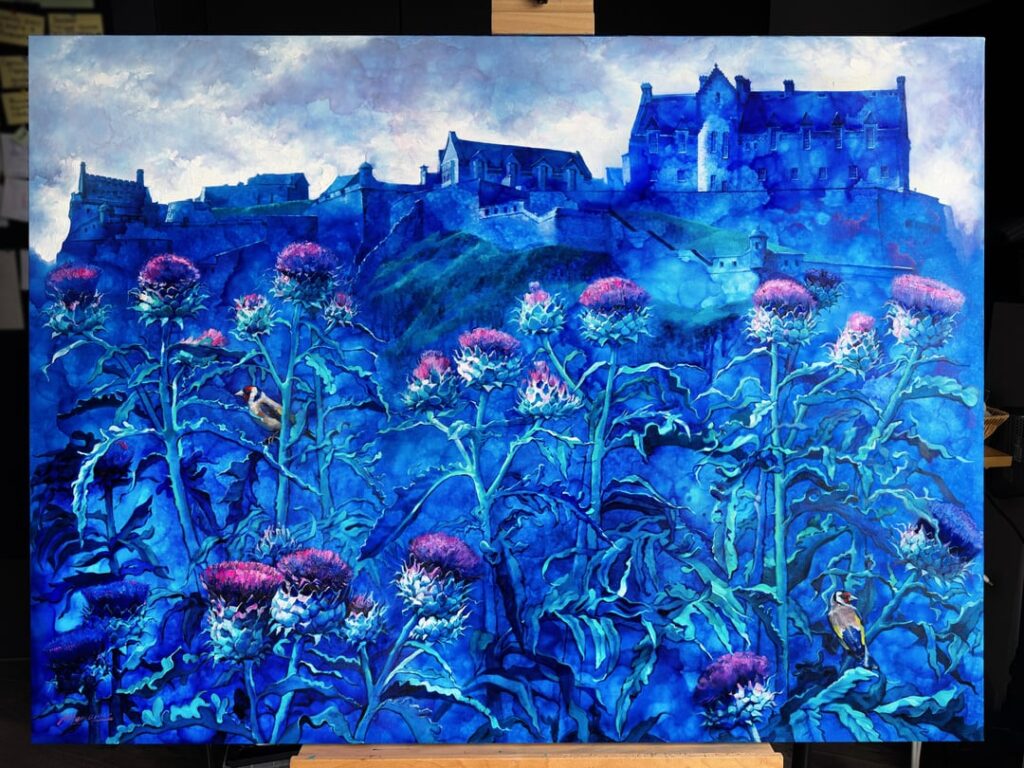 A painting of thistles I did some time ago using oil paints