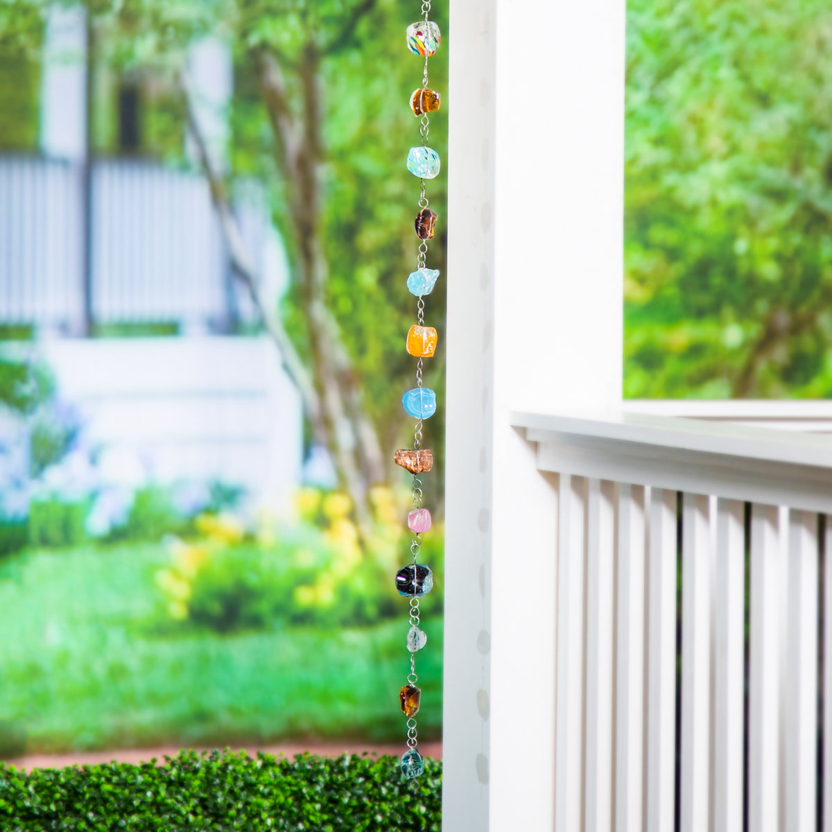 Mistana&trade; Fiorillo 71"h Multicolor Glass Rock Rain Chain &amp; Reviews | Wayfair