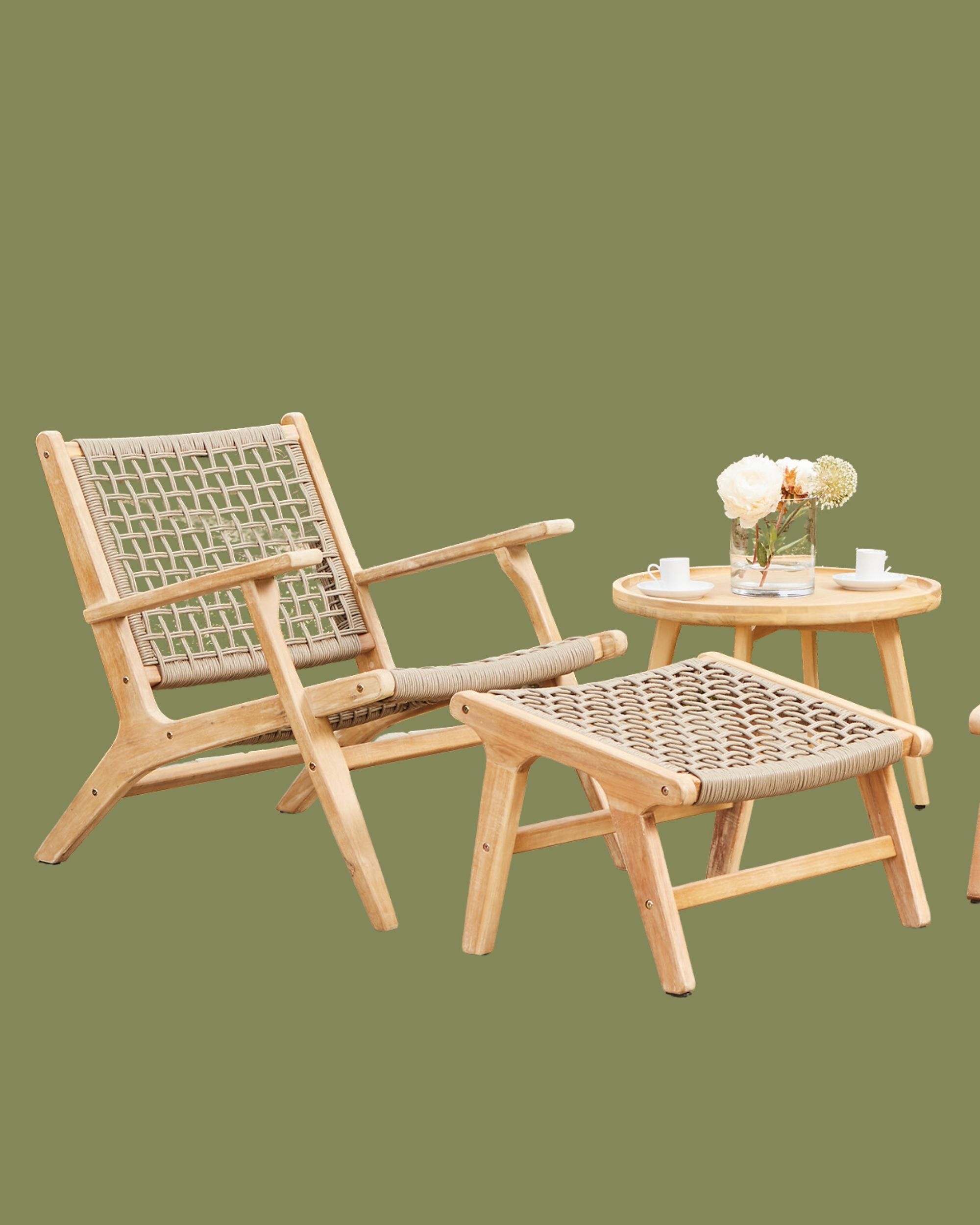 La Redoute, Lounge Chair &amp; Hocker Footstool Set