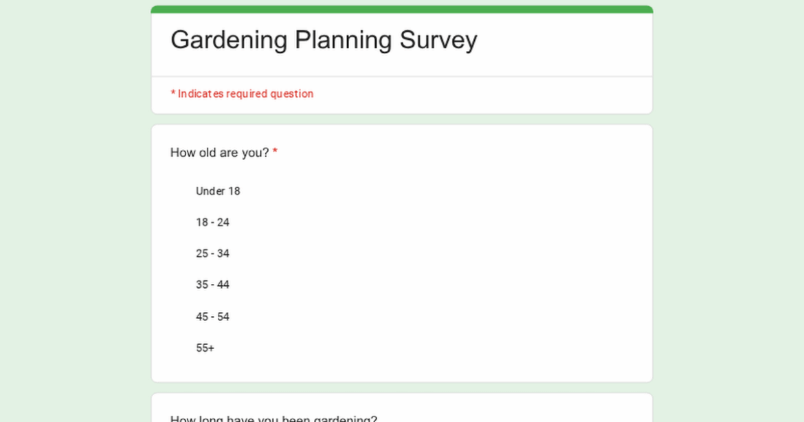 Quick survey on garden planning challenges (3-5 min) Quick survey on garden planning challenges (3-5 min)
