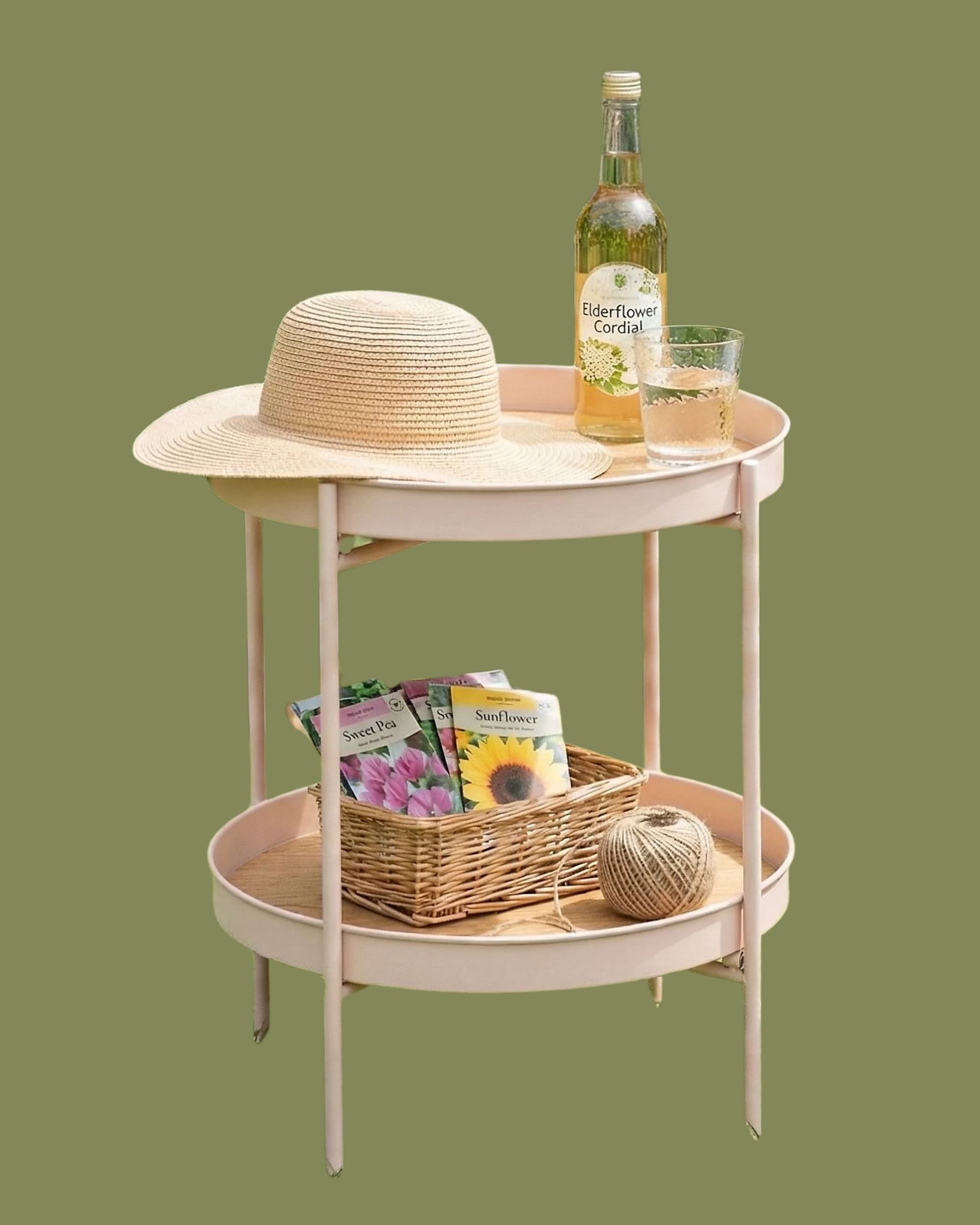 Noa &amp; Nani , Flora Outdoor Coffee Table Garden Patio Table for Balcony &amp; Deck in Blush Pink