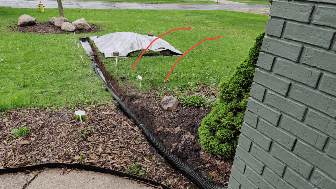 Did I mess this up? Buried downspout, 25' non-perforated corrugated pipe.