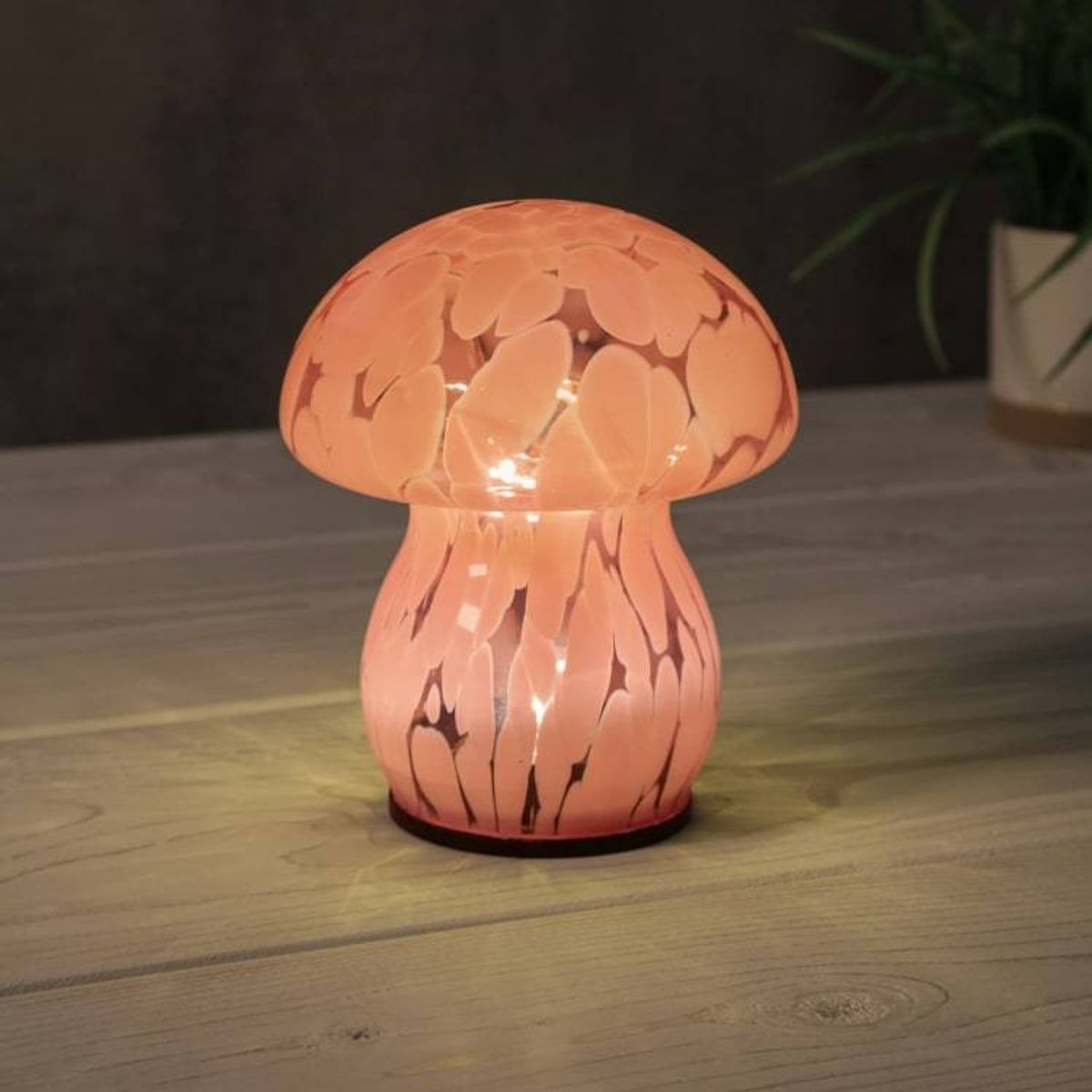 The Mason and Jones Solar Powered Confetti Glass Mushroom