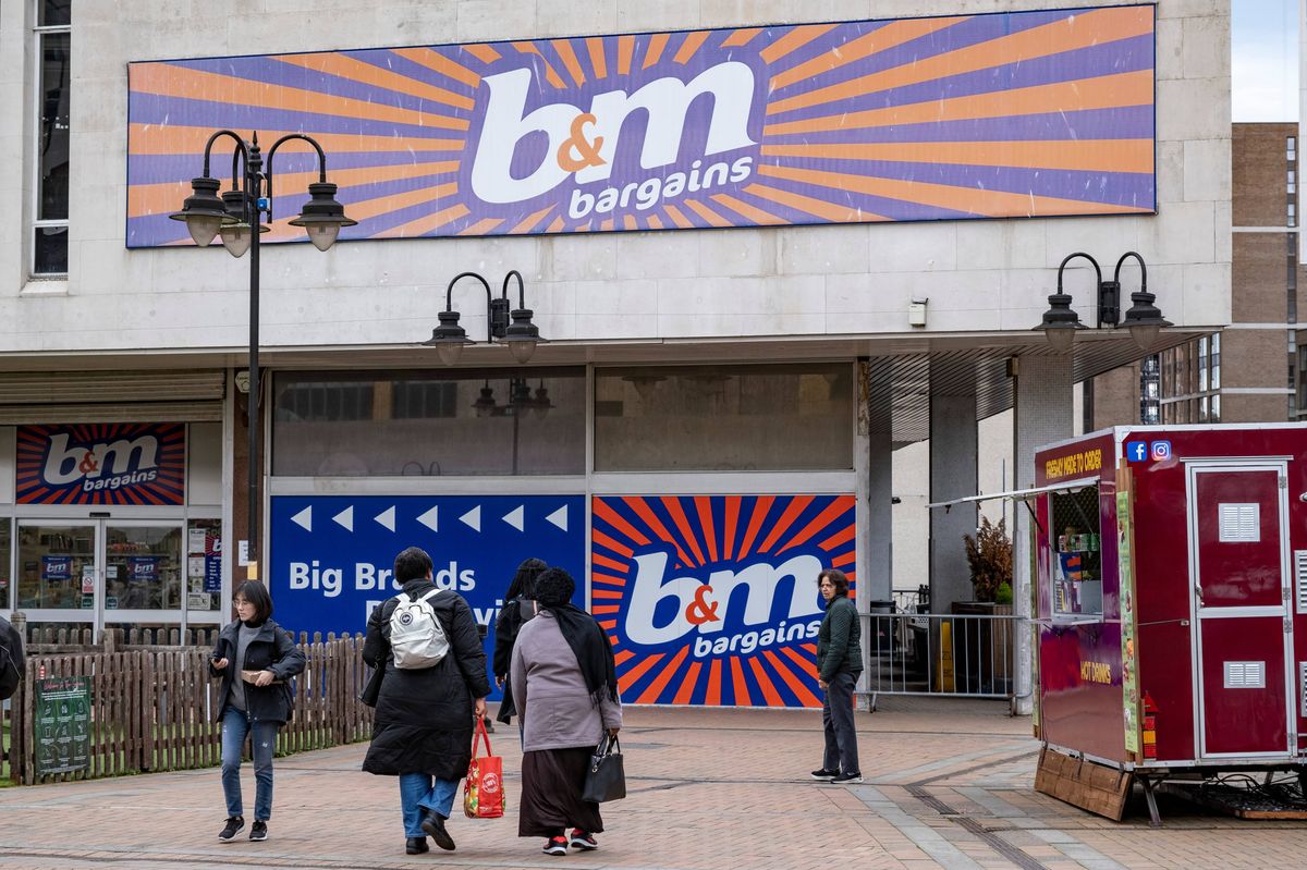 B&M Bargains store at Priory Square shopping centre on 21st March 2024 in Birmingham, United Kingdom. (photo by Mike Kemp/In Pictures via Getty Images)