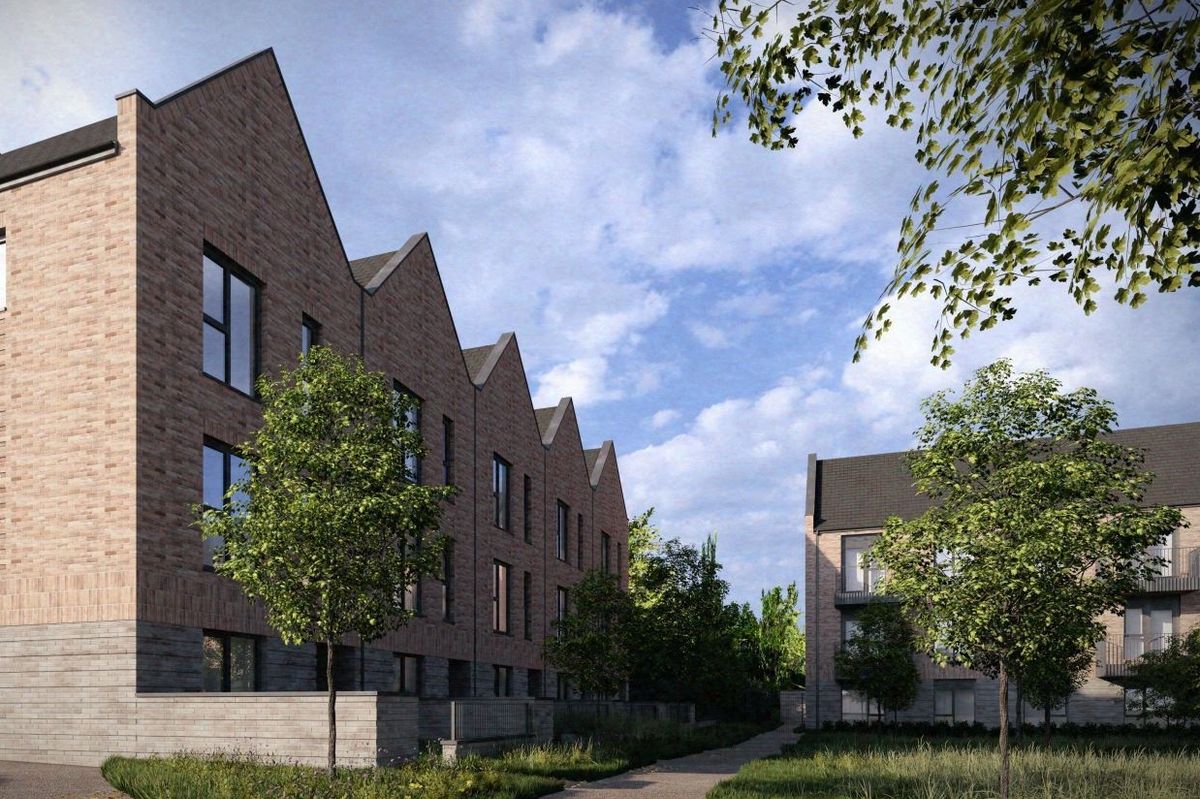 CGI of how the new apartment block and houses in Kirkholt, Rochdale, could look