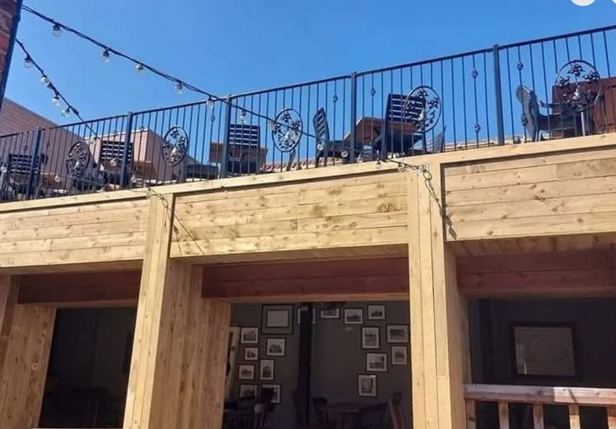 The rooftop garden at the Robin Hood and Little John