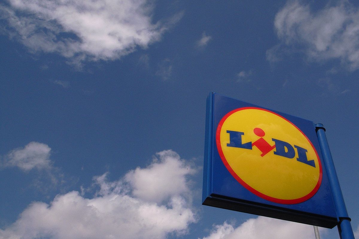 An image showing a Lidl supermarket store sign