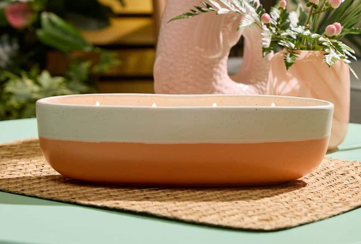 Peach Honey Citronella 4-wick two tone Jar Candle