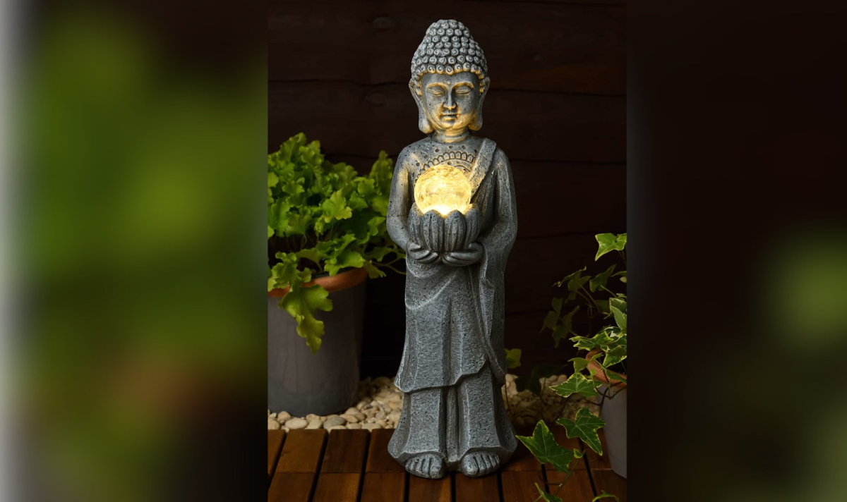 The Standing Buddha with Solar Light