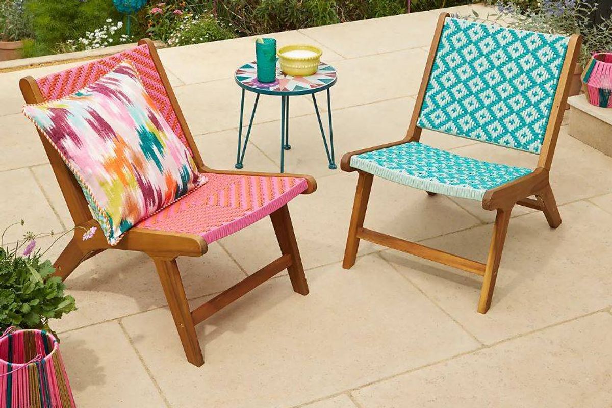 Colourful garden chairs