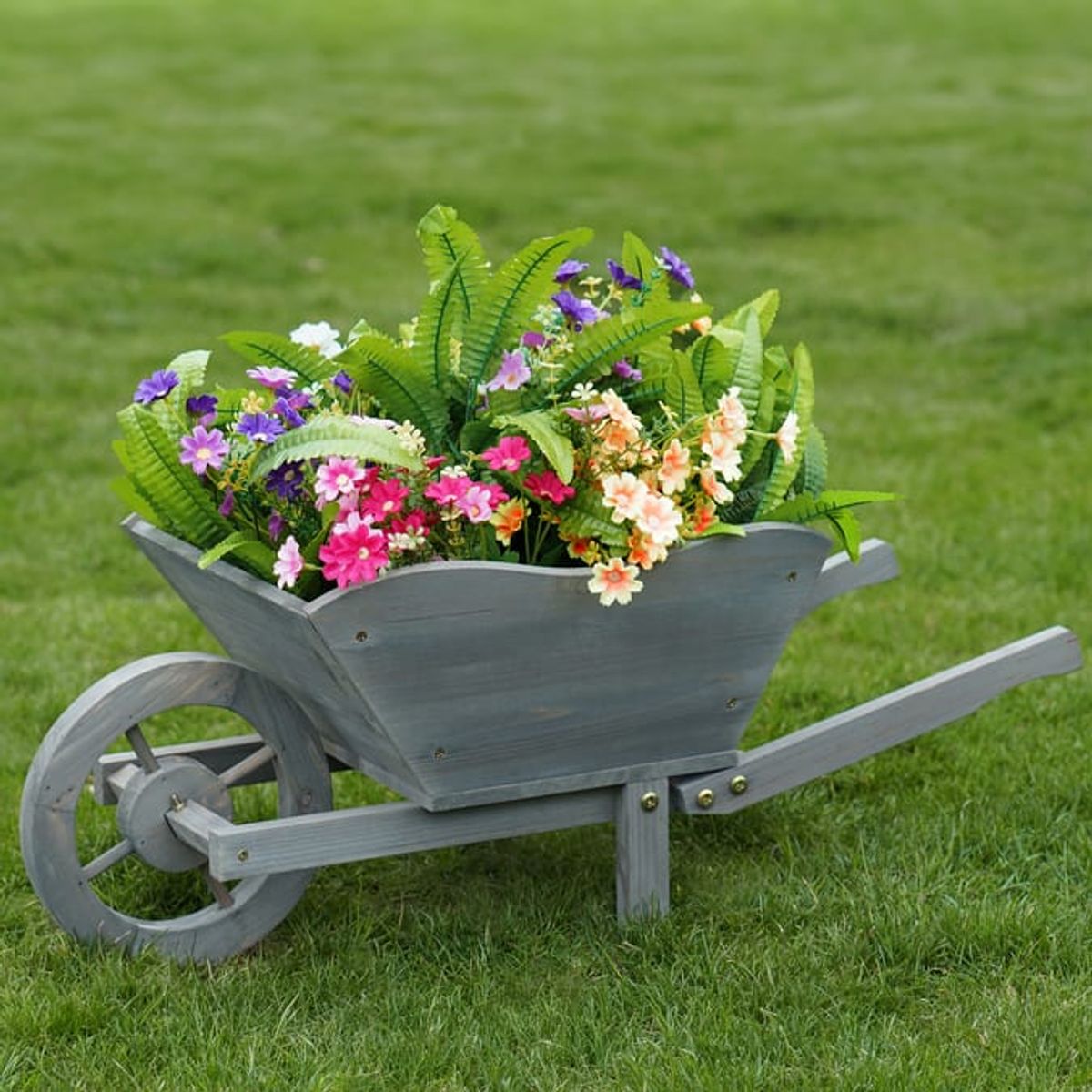 Home Bargains Jardin Wooden Wheelbarrow Planter