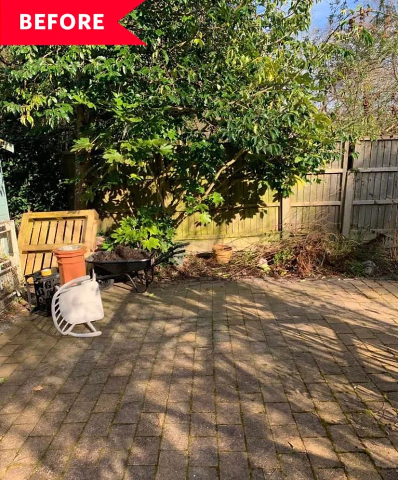 Before: Empty patio