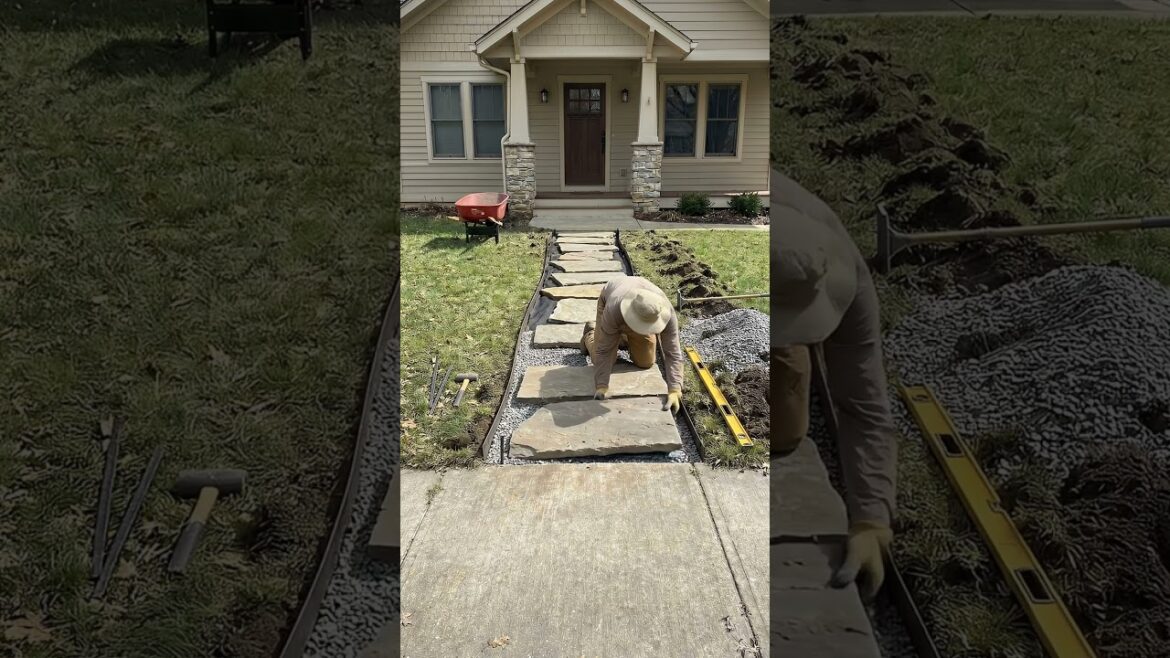 From Mud to a Luxury Garden Path 😳🌿 #beforeafter #timelapse #truestory