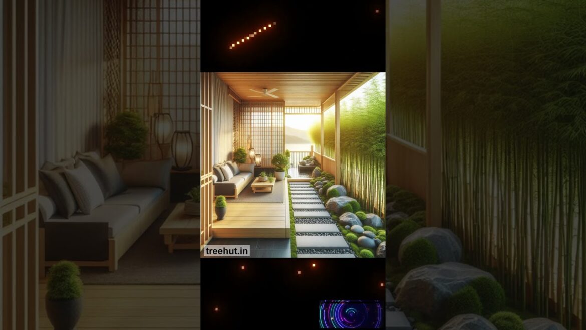 Japanese Zen Garden Balcony Design Ideas - 5175